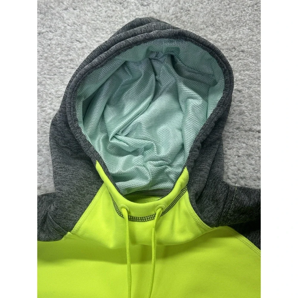 Nike Swoosh Out All Time Women's Pullover Hoodie Yellow Gray Sweatshirt Size‎ L